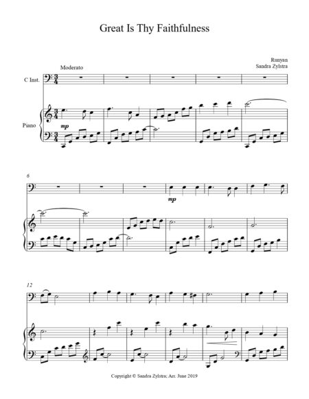 Great Is Thy Faithfulness bass C instrument solo part cover page 00021