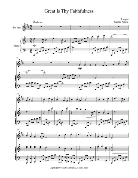 Great Is Thy Faithfulness Bb instrument solo part cover page 00021