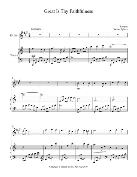 Great Is Thy Faithfulness Eb instrument solo part cover page 00021