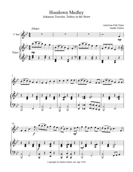 Hoedown Medley treble C instrument solo part cover page 00021