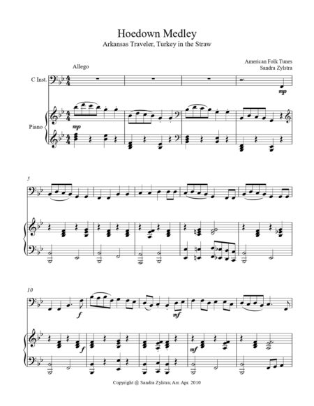 Hoedown Medley bass C instrument solo part cover page 00021