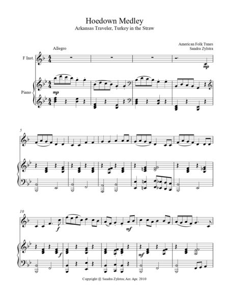 Hoedown Medley F instrument solo part cover page 00021
