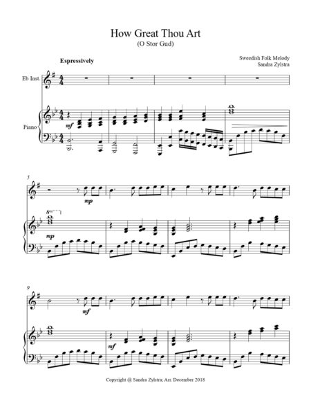 How Great Thou Art Eb instrument solo part cover page 00021