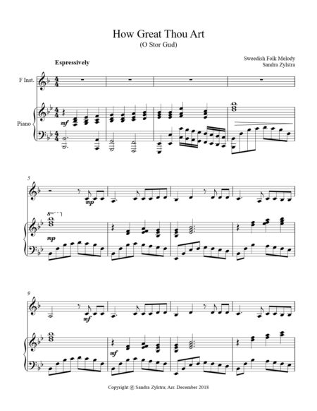 How Great Thou Art F instrument solo part cover page 00021