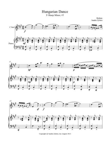 Hungarian Dance treble C instrument solo part cover page 00021