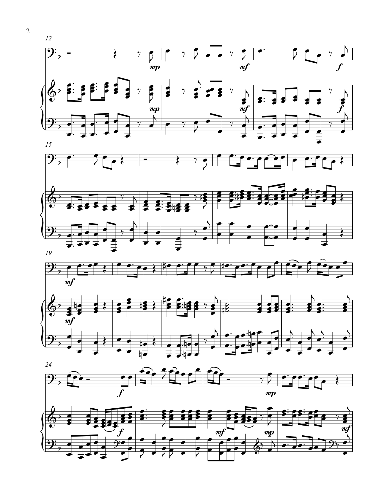Lift Up Ye Heads O Ye Gates -Bass C Instrument Solo - Image 3