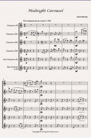 “Midnight Carousel” for Clarinet Choir