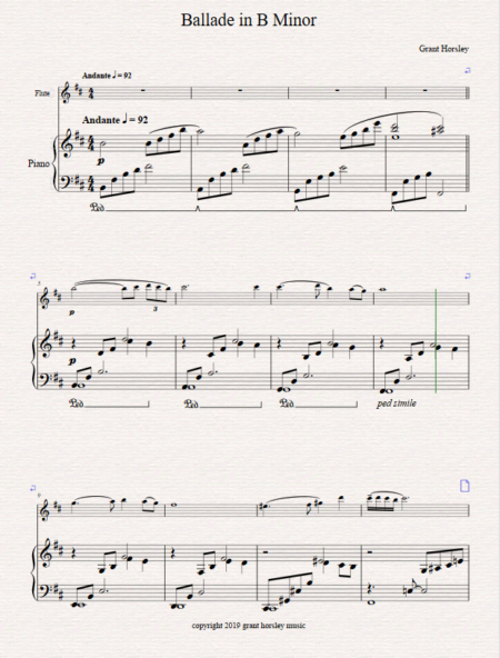 ballade in B minor flute 1