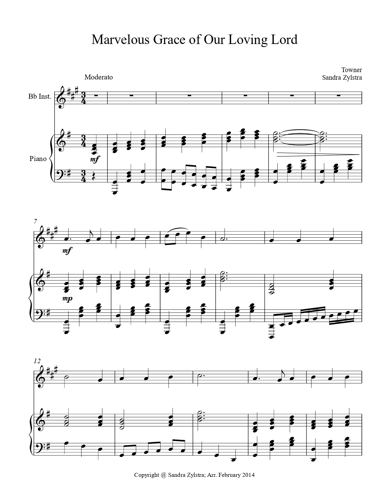 Marvelous Grace Of Our Loving Lord -Treble Bb Instrument Solo - Image 2
