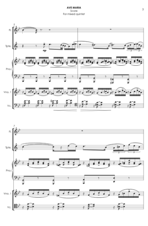 AVE MARIA (Schubert) in Bb – for flexible quintet
