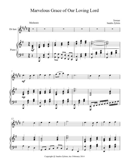 Marvelous Grace Of Our Loving Lord Eb instrument solo part cover page 00021