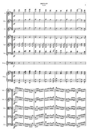 Ode To Joy (Excerpt from Symphony No. 9) for reduced orchestra