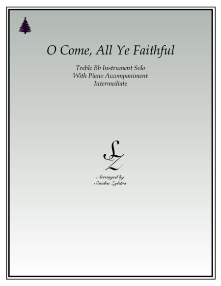 O Come All Ye Faithful Bb instrument solo part cover page 00011