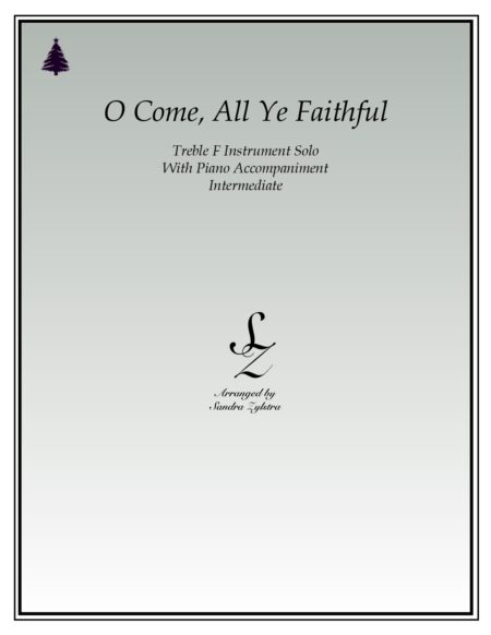 O Come All Ye Faithful F instrument solo part cover page 00011