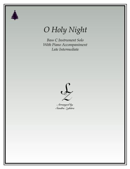 O Holy Night bass C instrument solo part cover page 00011
