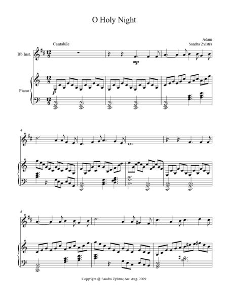 O Holy Night Bb instrument solo part cover page 00021