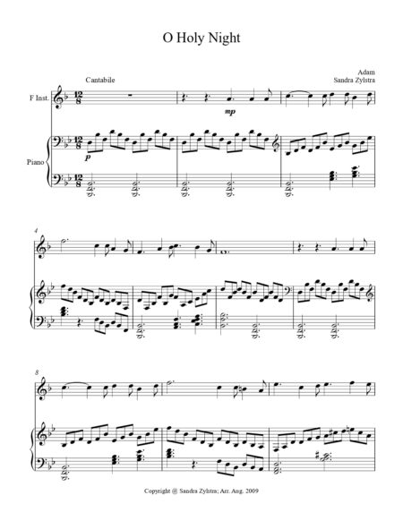 O Holy Night F instrument solo part cover page 00021