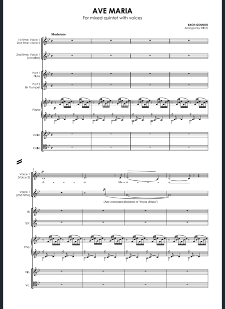 Ave Maria Gounod in Bb quintet p.1
