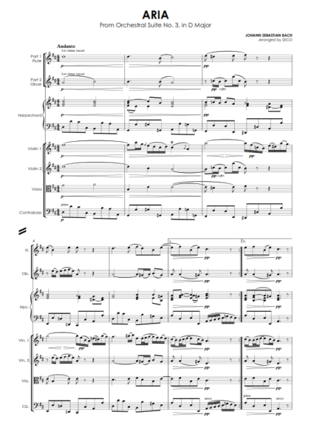 ARIA from Orchestral Suite No. 3 in D Major BWV 1068 p2