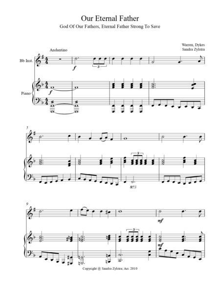 Our Eternal Father treble Bb instrument solo part cover page 00021