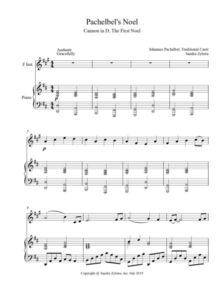 Pachelbels Noel F instrument solo part cover page 00021