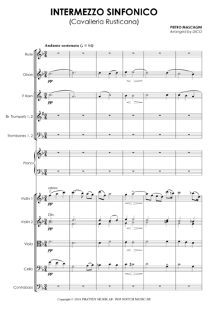 Cavalleria Rusticana (Intermezzo) – for chamber orchestra