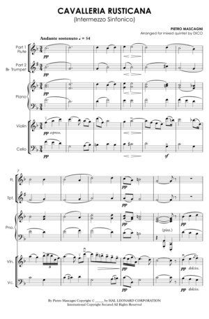 Cavalleria Rusticana (Intermezzo) – for flexible quintet