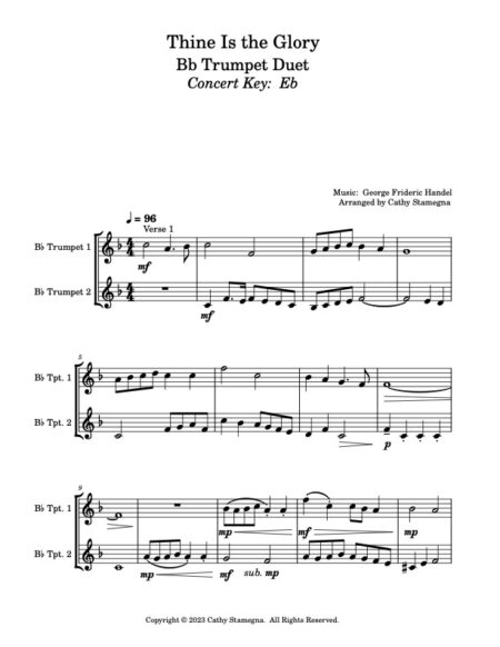 TPT DUET Thine Is the Glory Score and Parts p. 1 JPEG