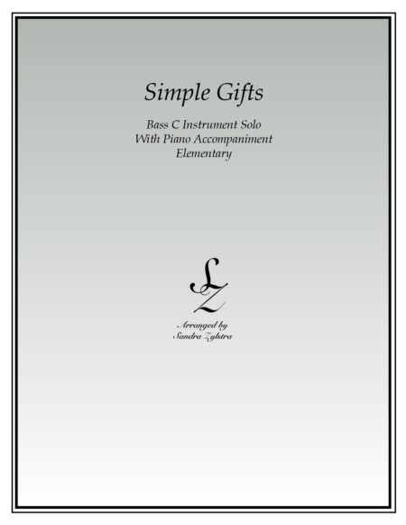 Simple Gifts bass C instrument solo part cover page 00011