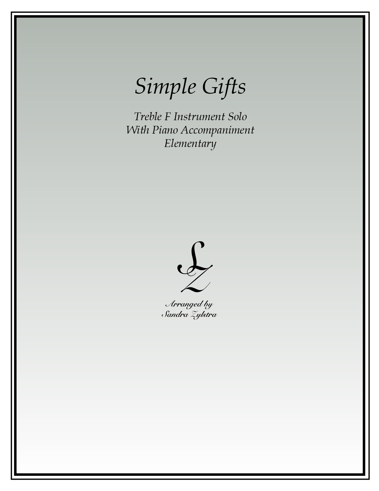 SImple Gifts F instrument solo part cover page 00011