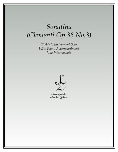 Sonatina Clementi Op. 36 No. 3 treble C instrument solo part cover page 00011