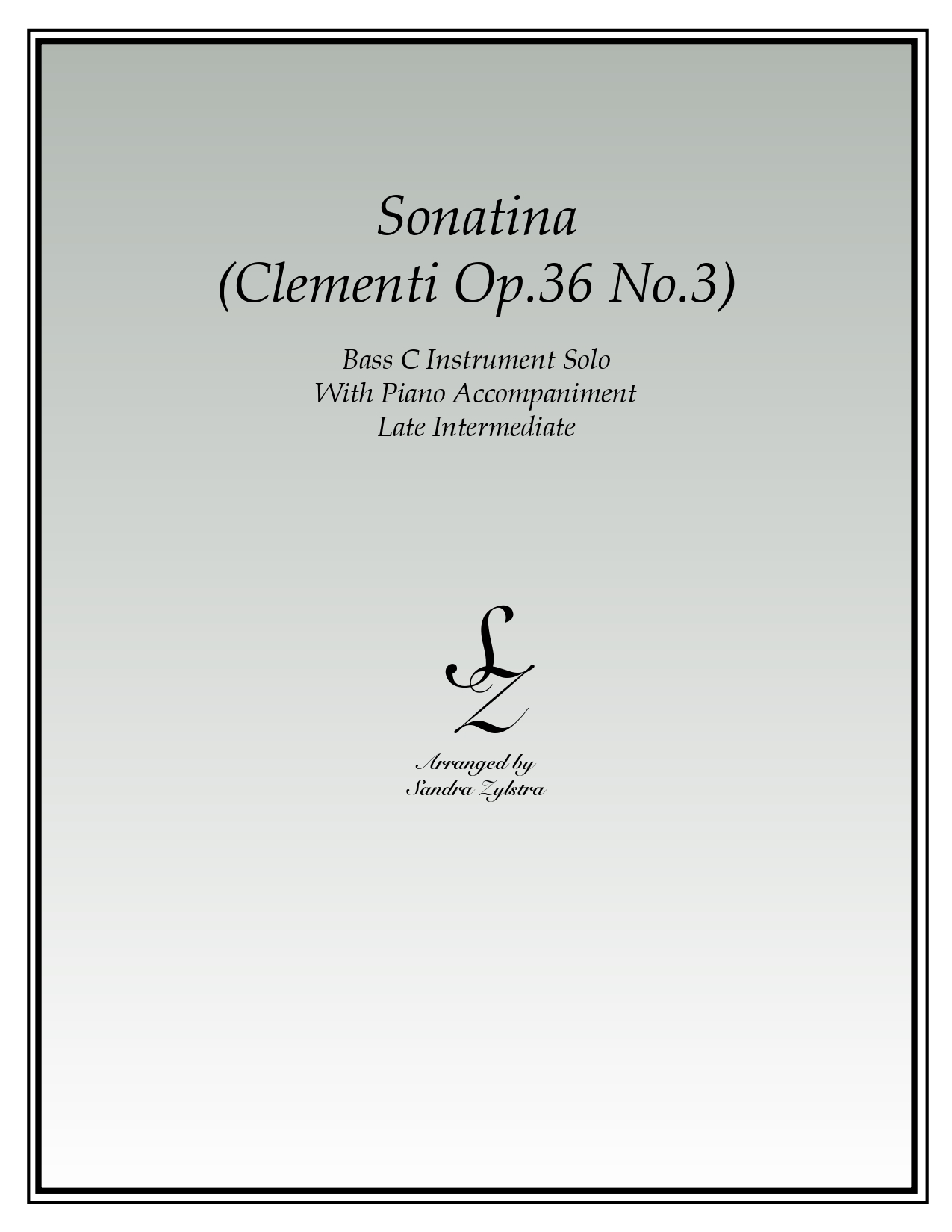 Sonatina Op. 36. No. 3 Clementi bass C instrument solo part cover page 00011