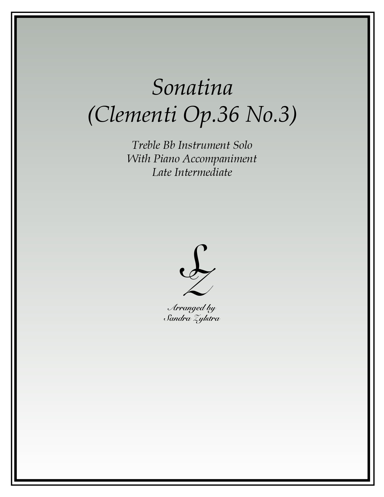 Sonatina Op. 36 No. 3 Clementi Bb instrument solo part cover page 00011