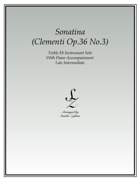 Sonatina Op. 36 No. 3 Clementi Eb instrument solo part cover page 00011