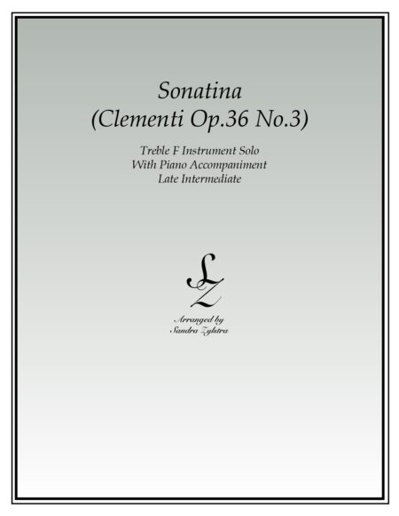 Sonatina Op. 36 No. 3 Clementi F instrument solo part cover page 00011