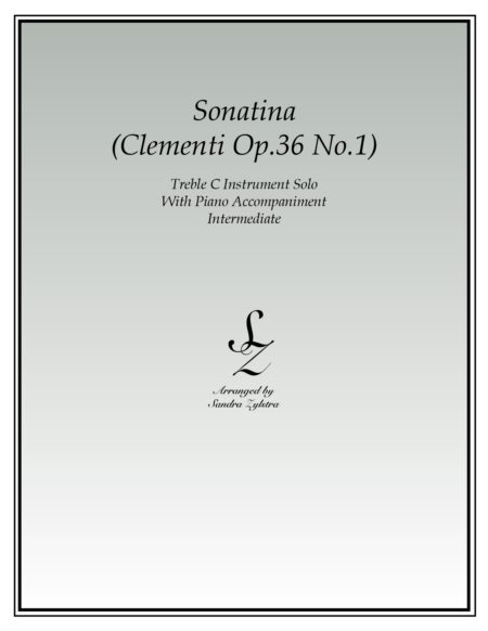 Sonatina Clementi Op. 36 No. 1 treble C instrument solo part cover page 00011