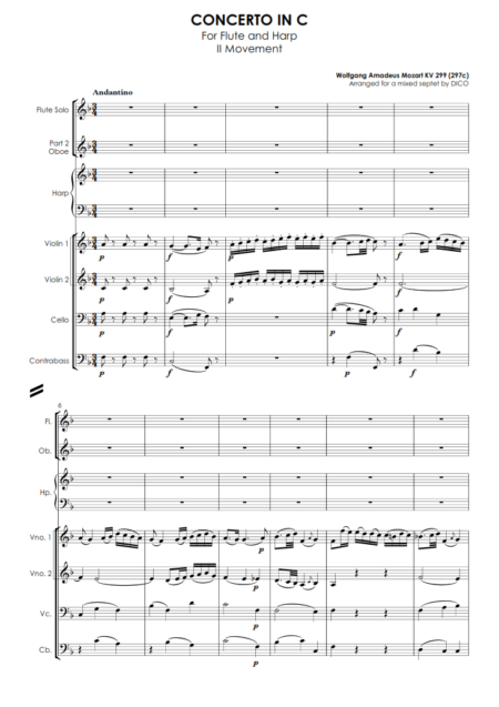 CONCERTO IN C FOR FLUTE AND HARP K. 299 p1