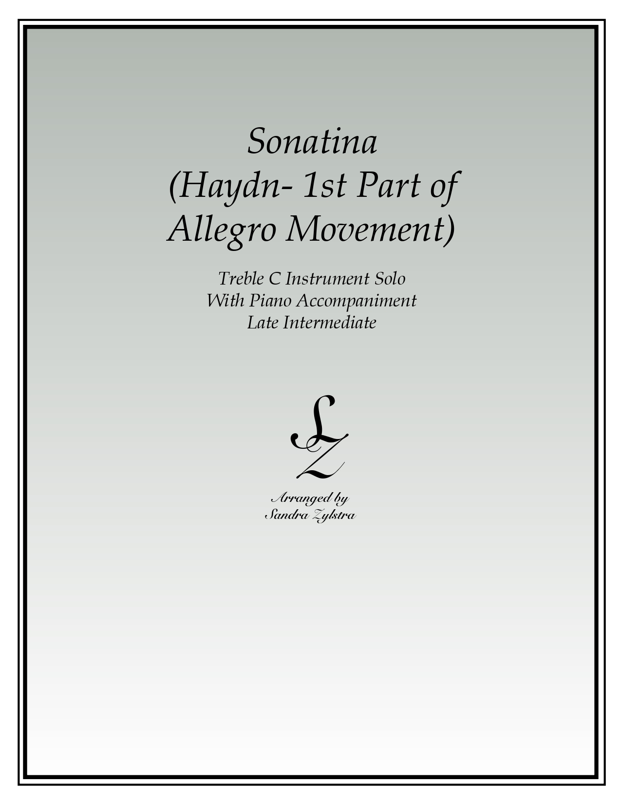 Sonatina Haydn treble C instrument solo part cover page 00011