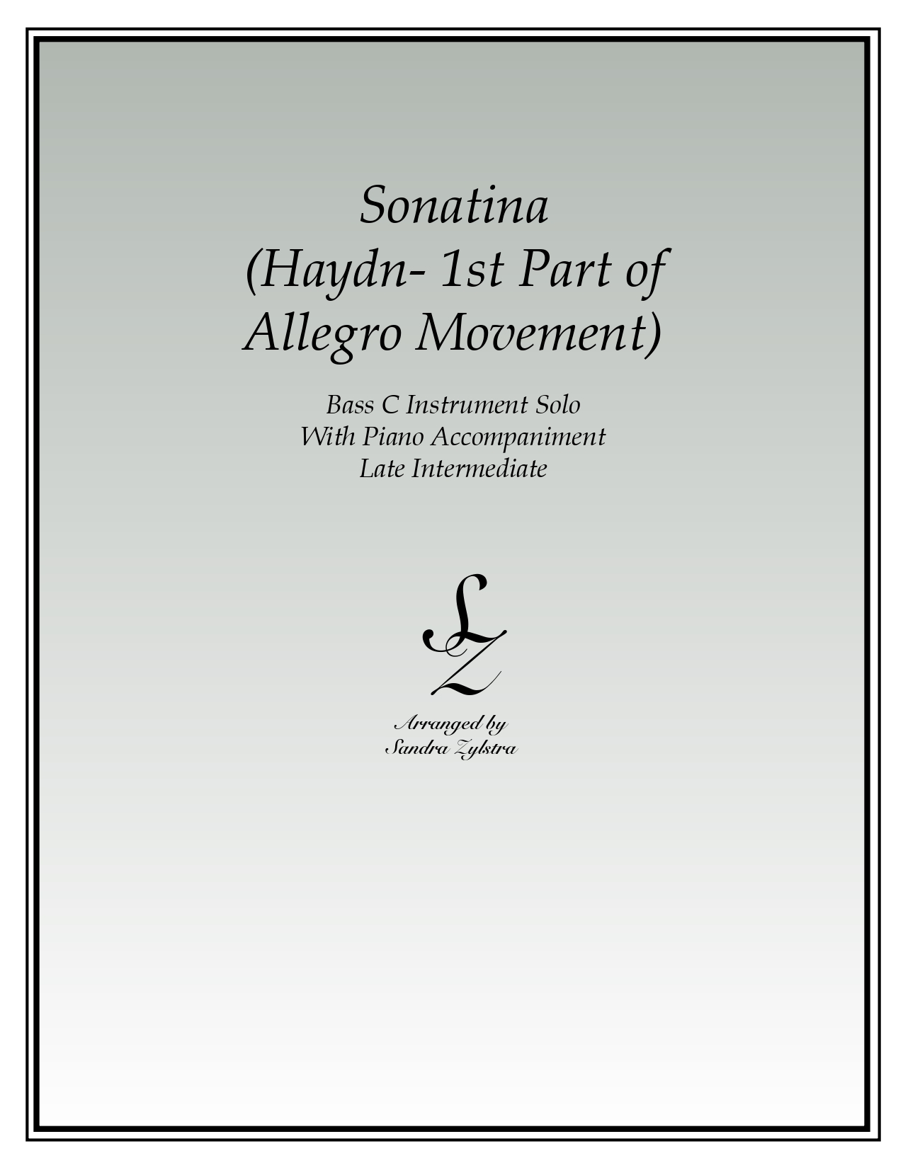 Sonatina Haydn bass C instrument solo part cover page 00011