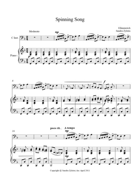Spinning Song bass C instrument solo part cover page 00021