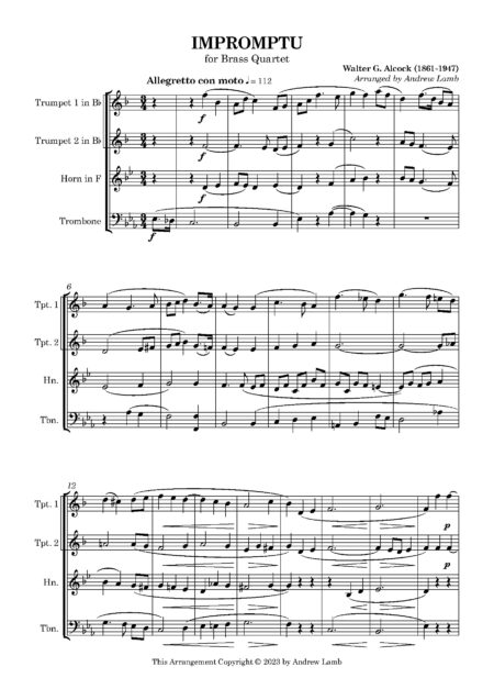 Brass Quartet Alcock W Impromptu Full Score Page 2