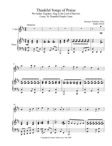Thankful Songs Of Praise treble C instrument solo part cover page 00021