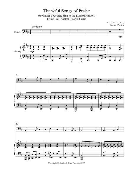 Thankful Songs Of Praise bass C instrument solo part cover page 00021