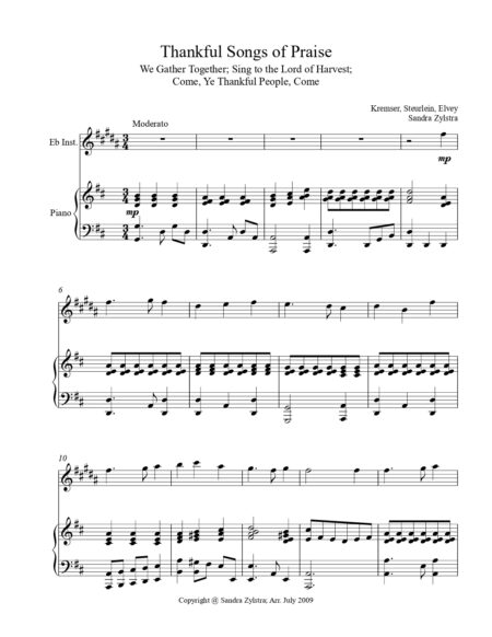 Thankful Songs Of Praise Eb instrument solo part cover page 00021