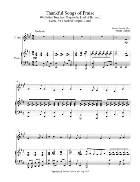 Thankful Songs Of Praise F instrument solo part cover page 00021