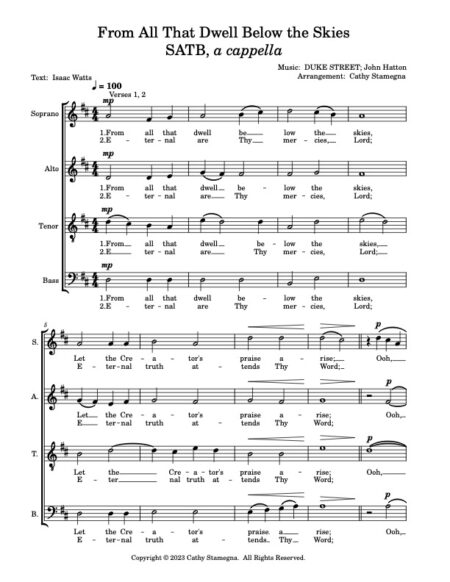 SATB From All That Dwell Below the Skies p. 1 JPEG