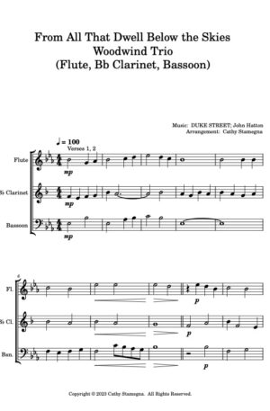 From All That Dwell Below the Skies (Brass, Woodwind, String Trio Arrangements)