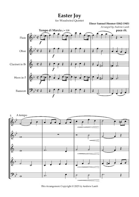Wind Quintet Hosmer E Easter Joy Full Score Page 02