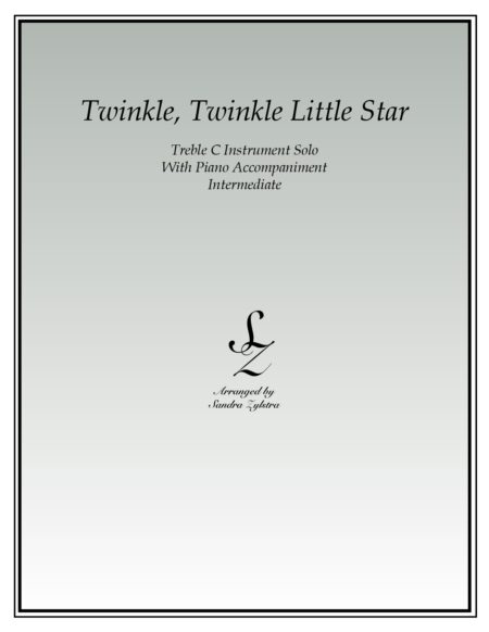 Twinkle Twinkle Little Star treble C instrument solo part cover page 00011
