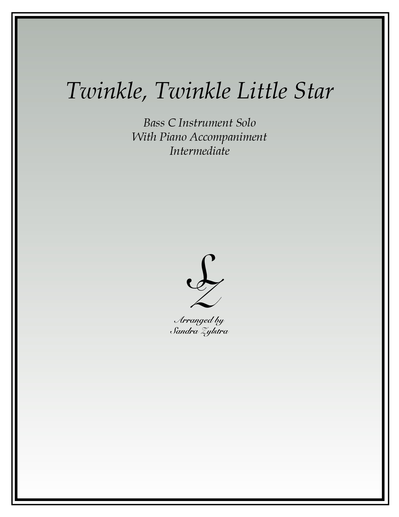 Twinkle Twinkle Little Star bass C instrument solo part cover page 00011